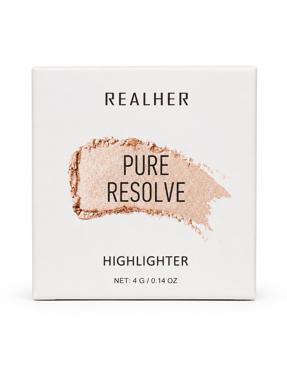 REALHER Pure Resolve Highlighter Champagne Glow Face Makeup 4g NIB Vegan
